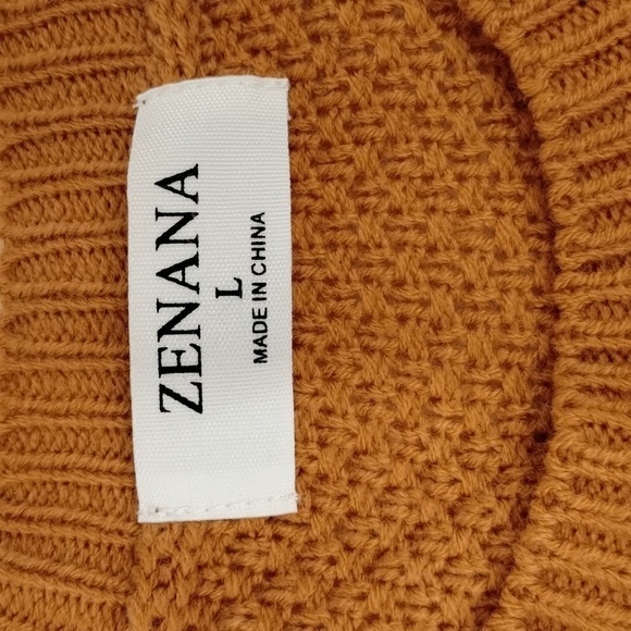 Zenana sweater size large crew neck long sleeve rust orange Fall color Zenana - Picture 8 of 10